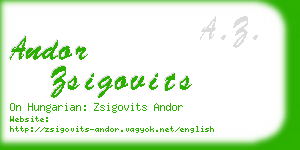 andor zsigovits business card